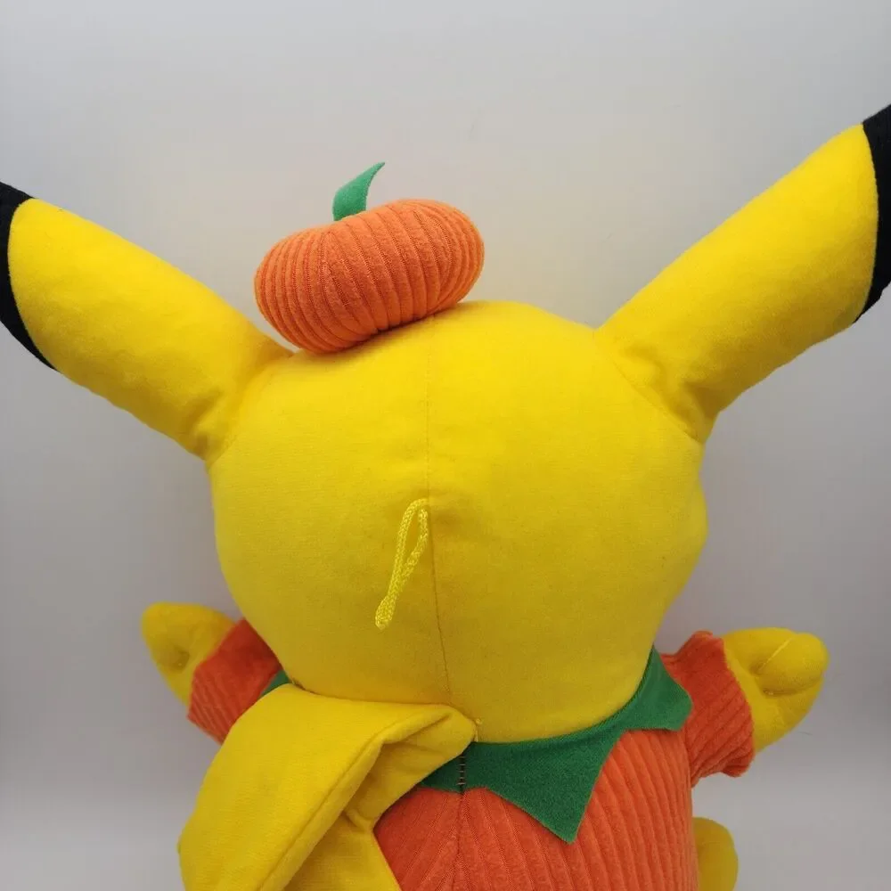Pikachu Pokemon Halloween Pumpkin Plush 16” Red Cheeks Jack-O-Lantern Toy 2022